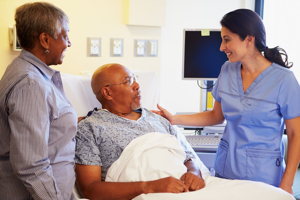 Senior Couple in Hospital Room